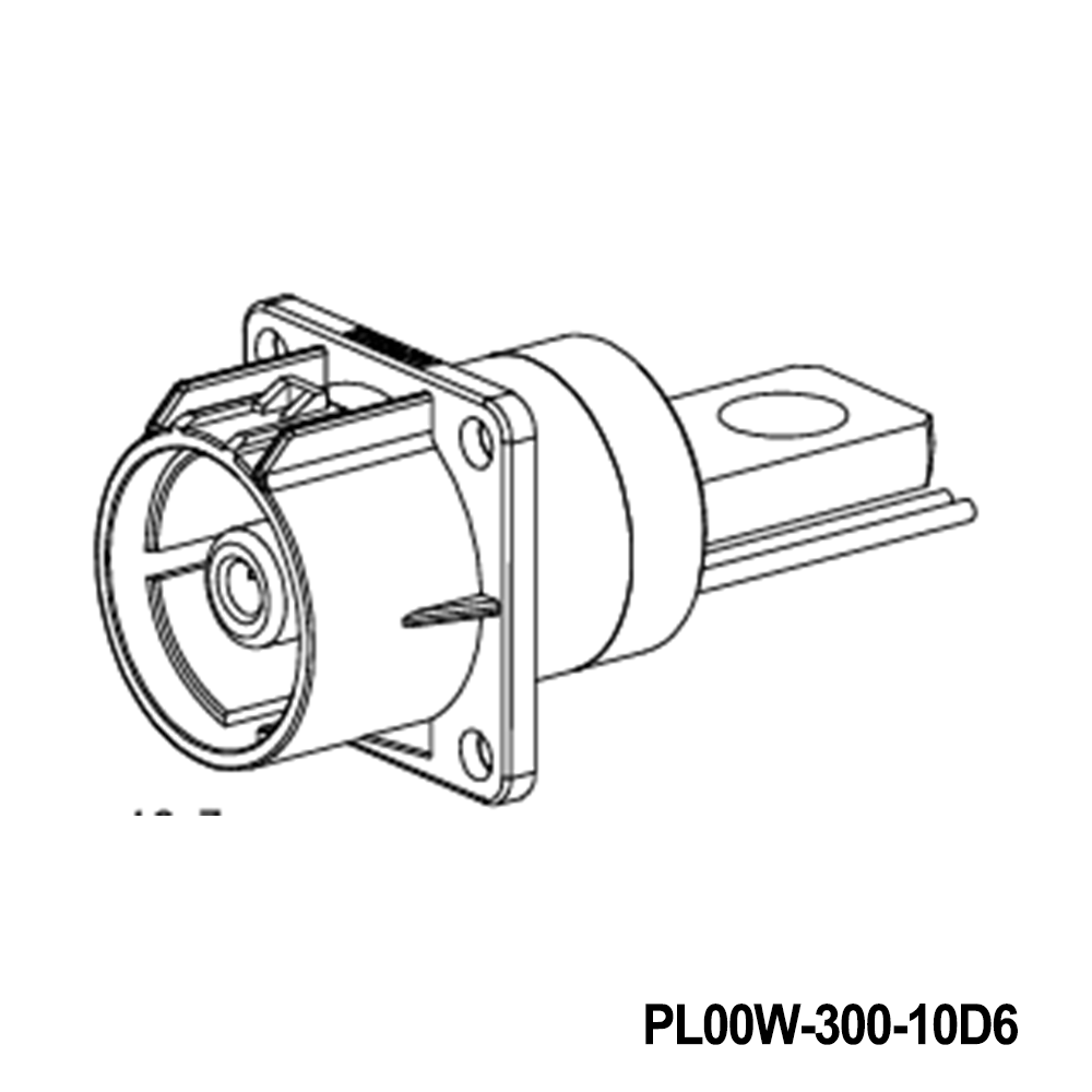 Amphenol Technical Products PL00W-300-10D6 EV Connectors 10MM POWERLOK SINGLE WAY RECEPTACLE D6 BUSBAR HOLE W KEY WITHOUT HVIL