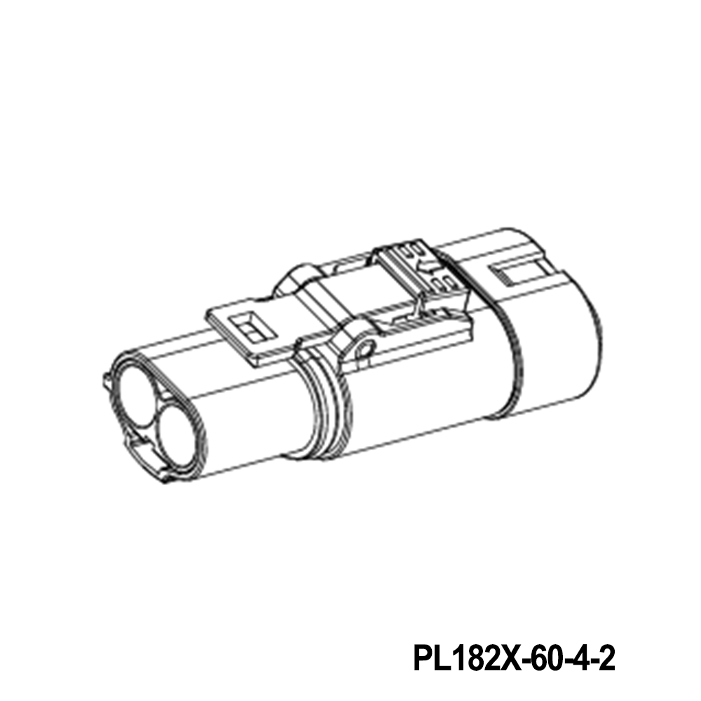 Amphenol Technical Products PL182X-60-4-2 EV Connectors POWERLOK 4.0MM G2 2POS STRAIGHT PLUG FOR 4.0MM X KEYING WITHOUT HVIL 