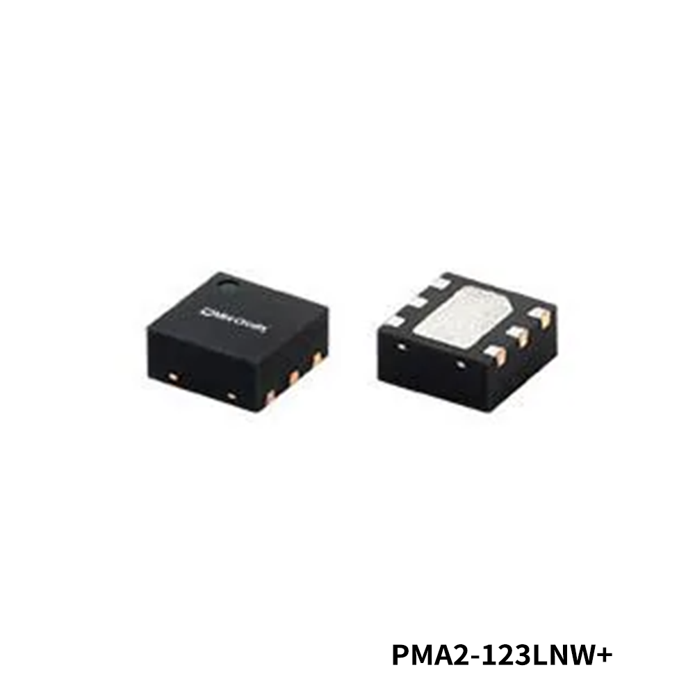 Mini-Circuits PMA2-123LNW+ RF Amplifier SMT MMIC, Low Noise, Linear, Gain Block Amplifier, 0.01 GHz to 12 GHz, 50ohm, 2x2 mm QFN Style