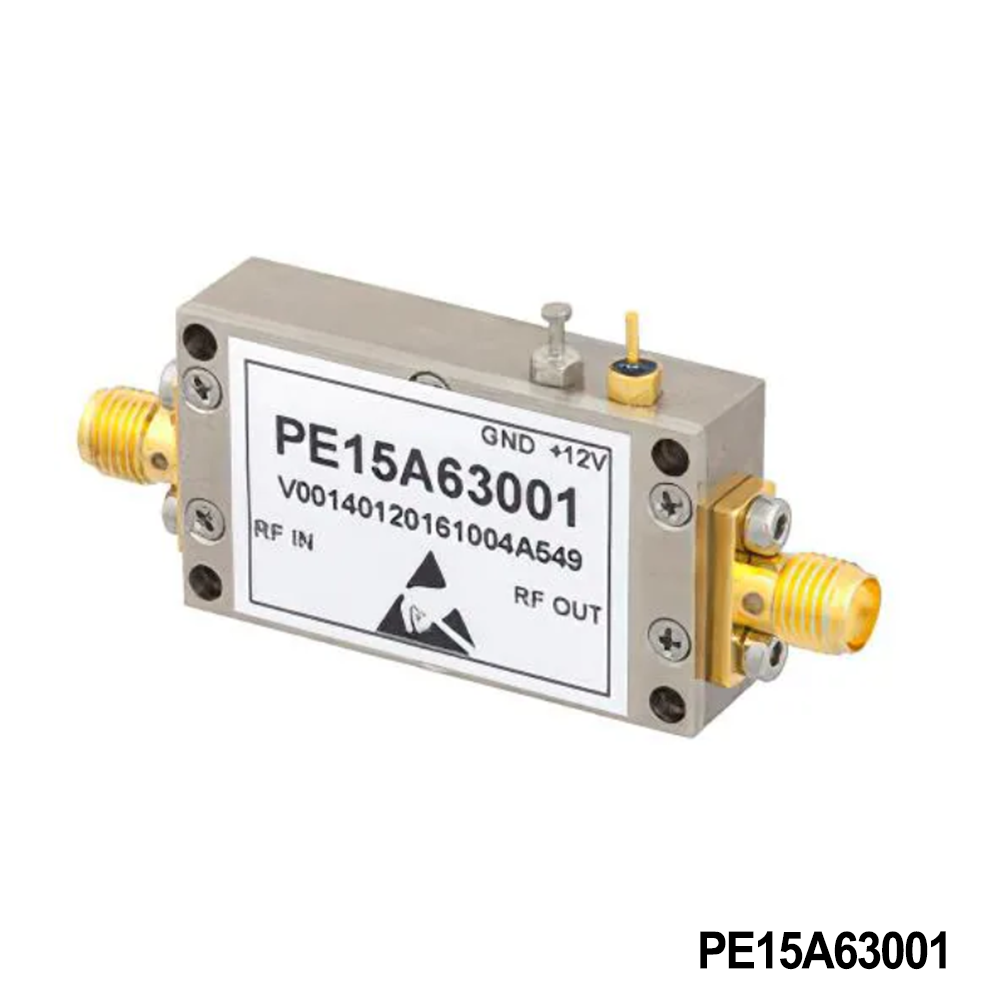 Pasternack PE15A63001 RF Amplifier 1 dB NF Input Protected Low Noise Amplifier, Operating from 10 MHz to 1 GHz with 40 dB Gain, 17 dBm P1dB and SMA