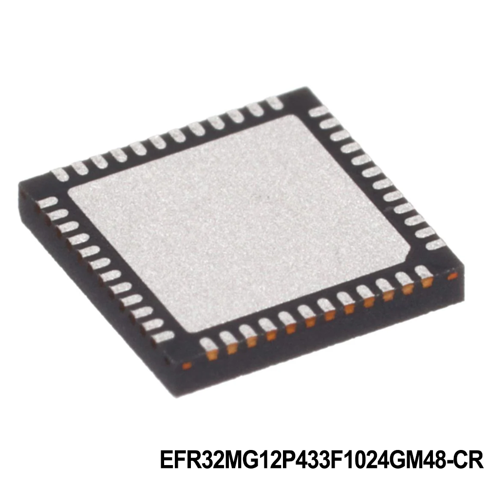 Silicon Labs EFR32MG12P433F1024GM48-CR RF System on a Chip - SoC Mighty Gecko SoC QFN48 dual 19 dB mesh multi-protocol 1024 kB 256 kB (RAM) 31GPIO