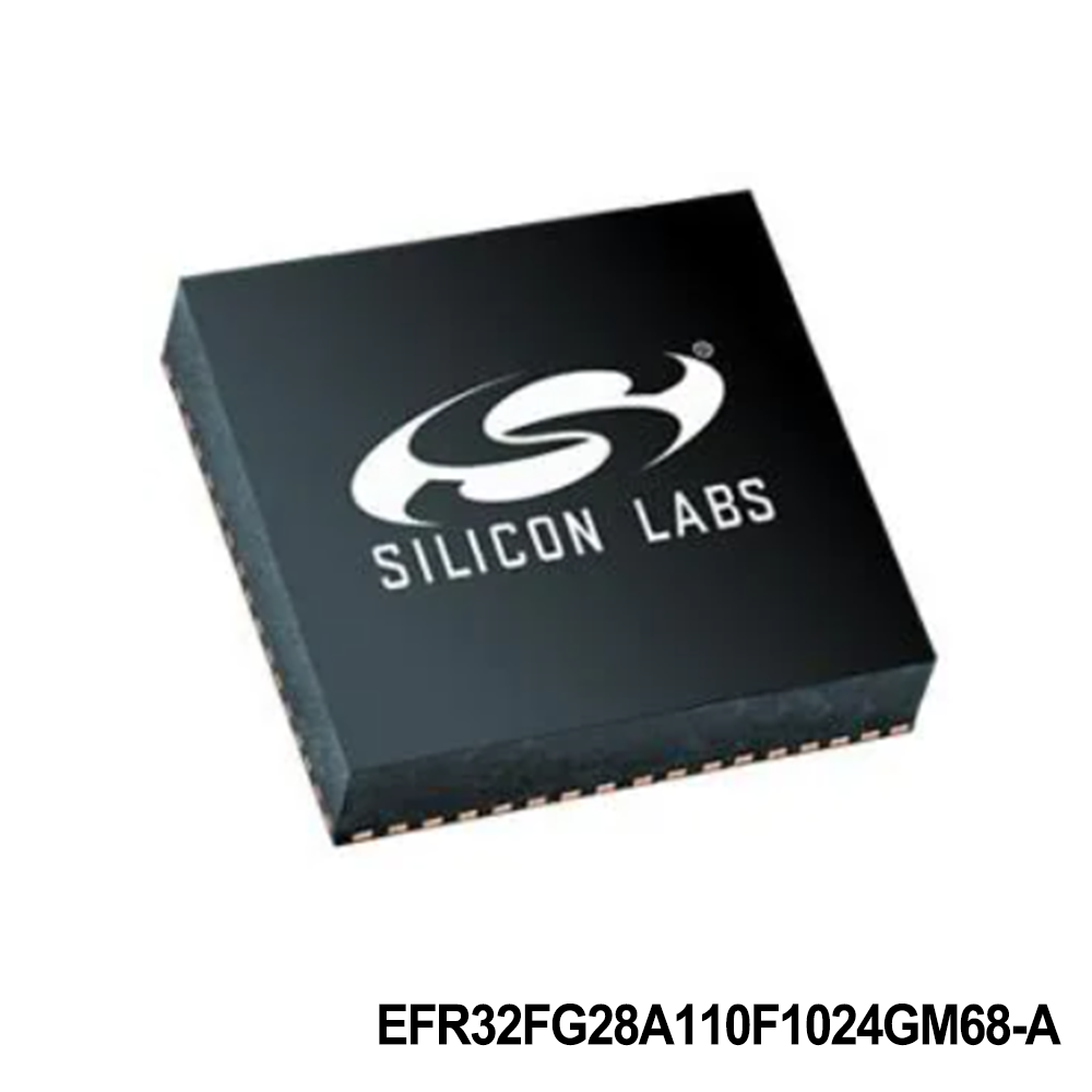 Silicon Labs EFR32FG28A110F1024GM68-A RF System on a Chip - SoC FG28, Sub-GHz, 1024kB Flash, 256kB RAM, +14 dBm, Secure Vault-Mid, QFN68