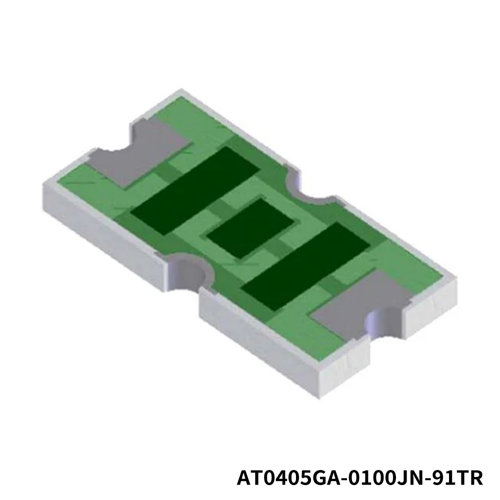 Vishay / Barry Industries AT0405GA-0100JN-91TR Attenuators DC-4GHz 0405 1db 3-Side 0.15W AI2O3 Gold Wraparound