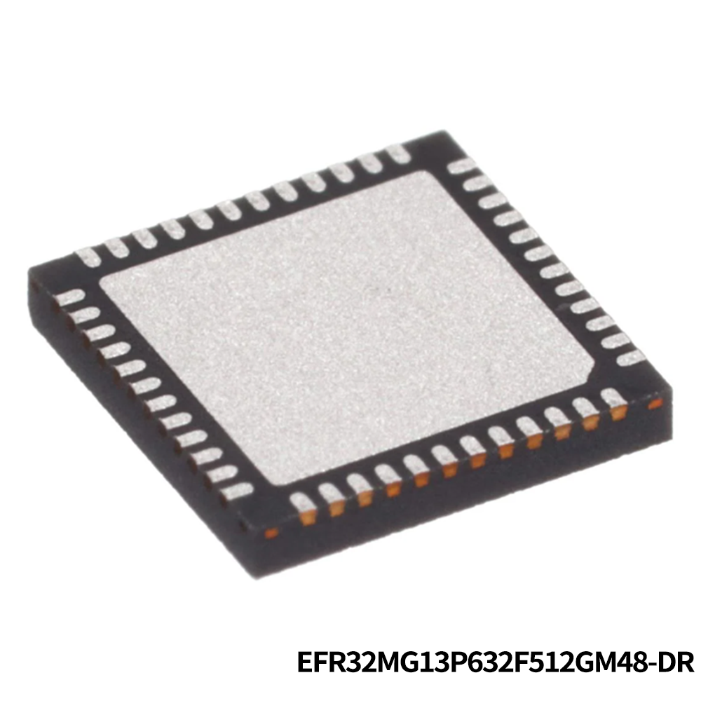 Silicon Labs EFR32MG13P632F512GM48-DR RF System on a Chip - SoC Mighty Gecko SoC QFN48 2.4 G 10 dB mesh multi-protocol 512 kB 64 kB (RAM) 31GPIO
