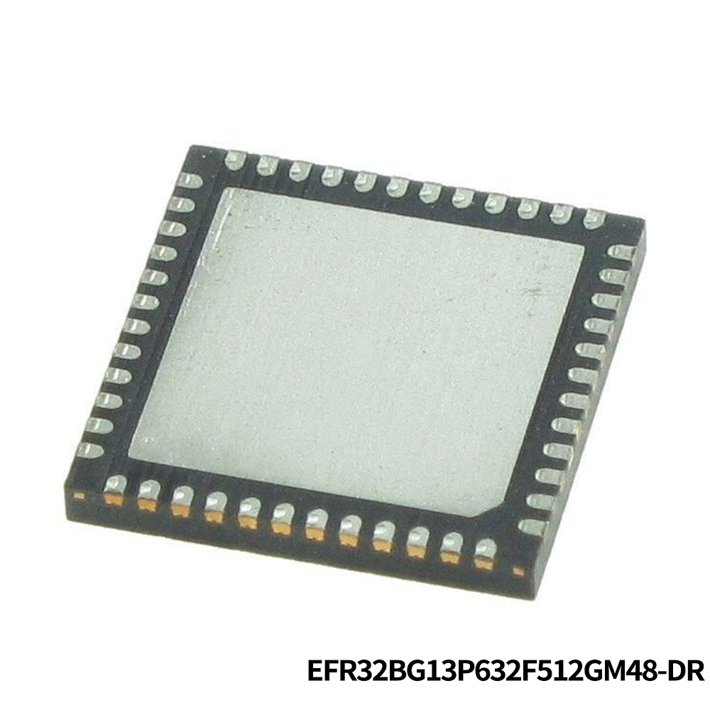 Silicon Labs EFR32BG13P632F512GM48-DR RF System on a Chip - SoC Blue Gecko BLE Soc QFN48 2.4 G 10 dB BLE/Proprietary 512 kB 64 kB(RAM) 31GPIO