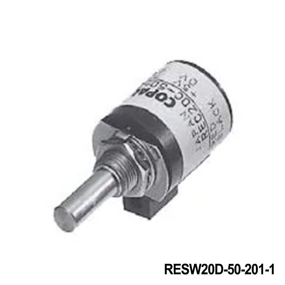 Nidec Components RESW20D-50-201-1 Encoders 50 P/R resolution, manual optical, square wave, 20mm square, wire leads, smooth actuation, panel seal