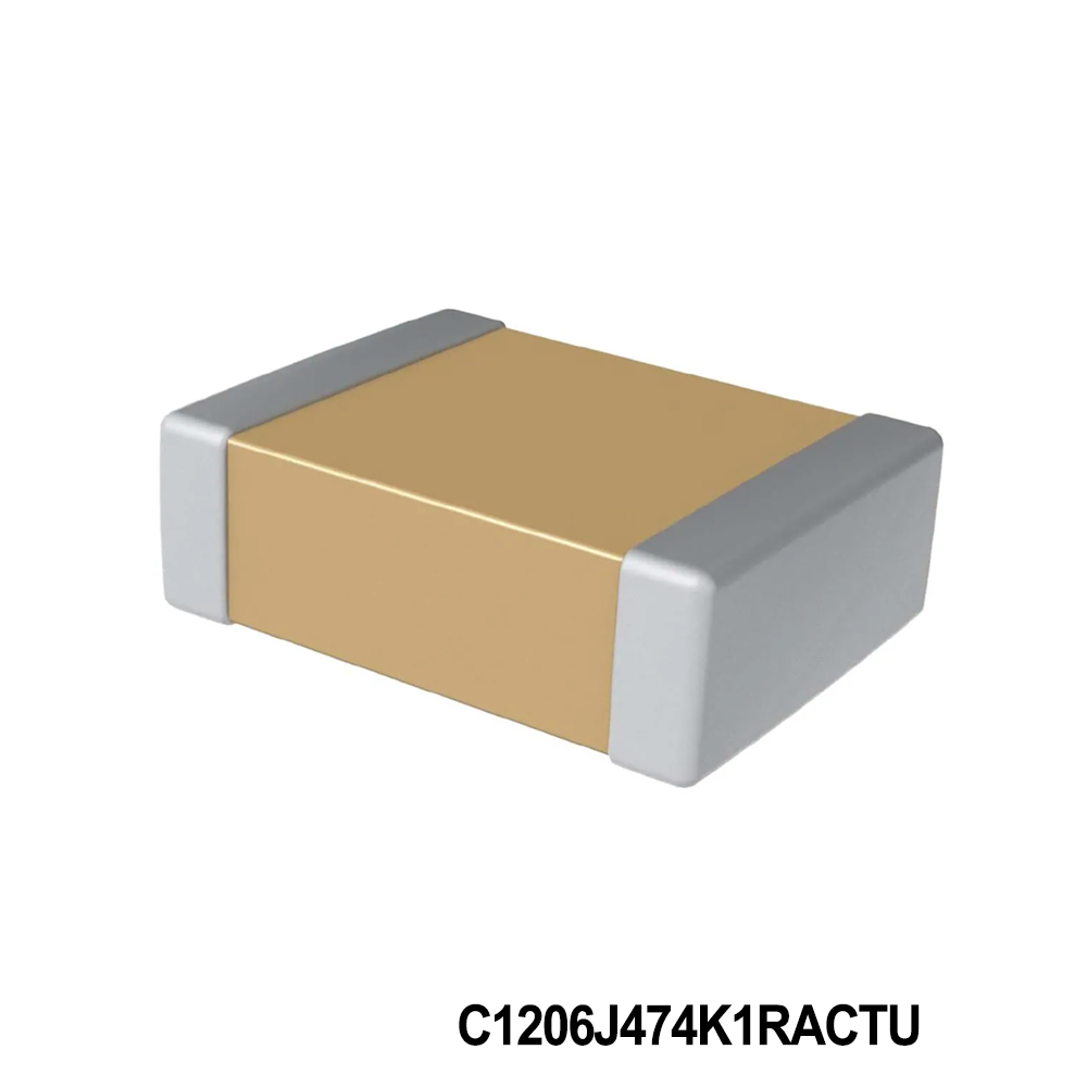 KEMET C1206J474K1RACTU Multilayer Ceramic Capacitors MLCC - SMD/SMT 100V 0.47uF X7R 1206 10%
