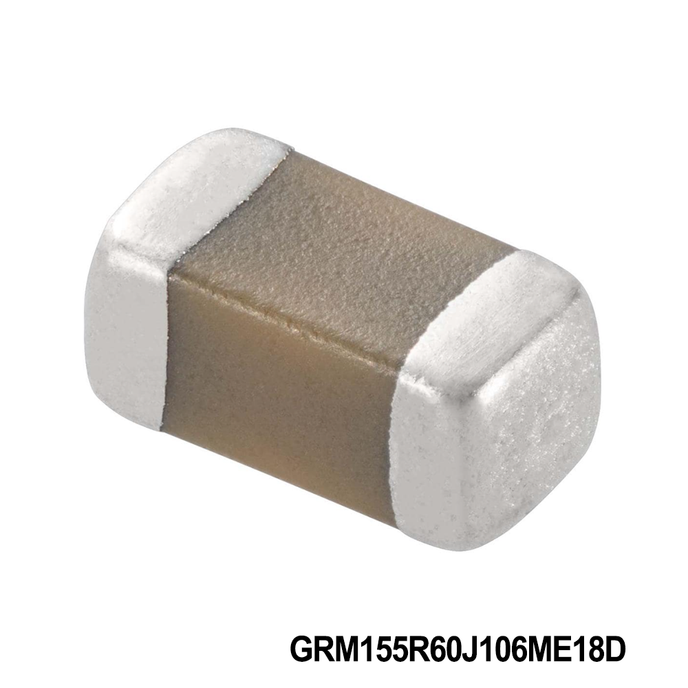 Murata Electronics GRM155R60J106ME18D Multilayer Ceramic Capacitors MLCC - SMD/SMT 0402 6.3VDC 10uF 20% X5R