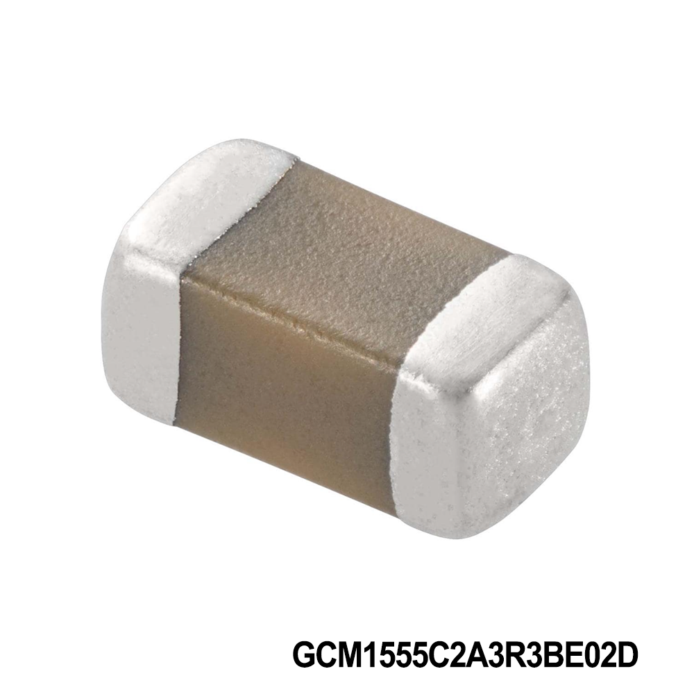 Murata Electronics GCM1555C2A3R3BE02D Multilayer Ceramic Capacitors MLCC - SMD/SMT 0402 100VDC 3.3pF Tol 0.1pF C0G AEC-Q200