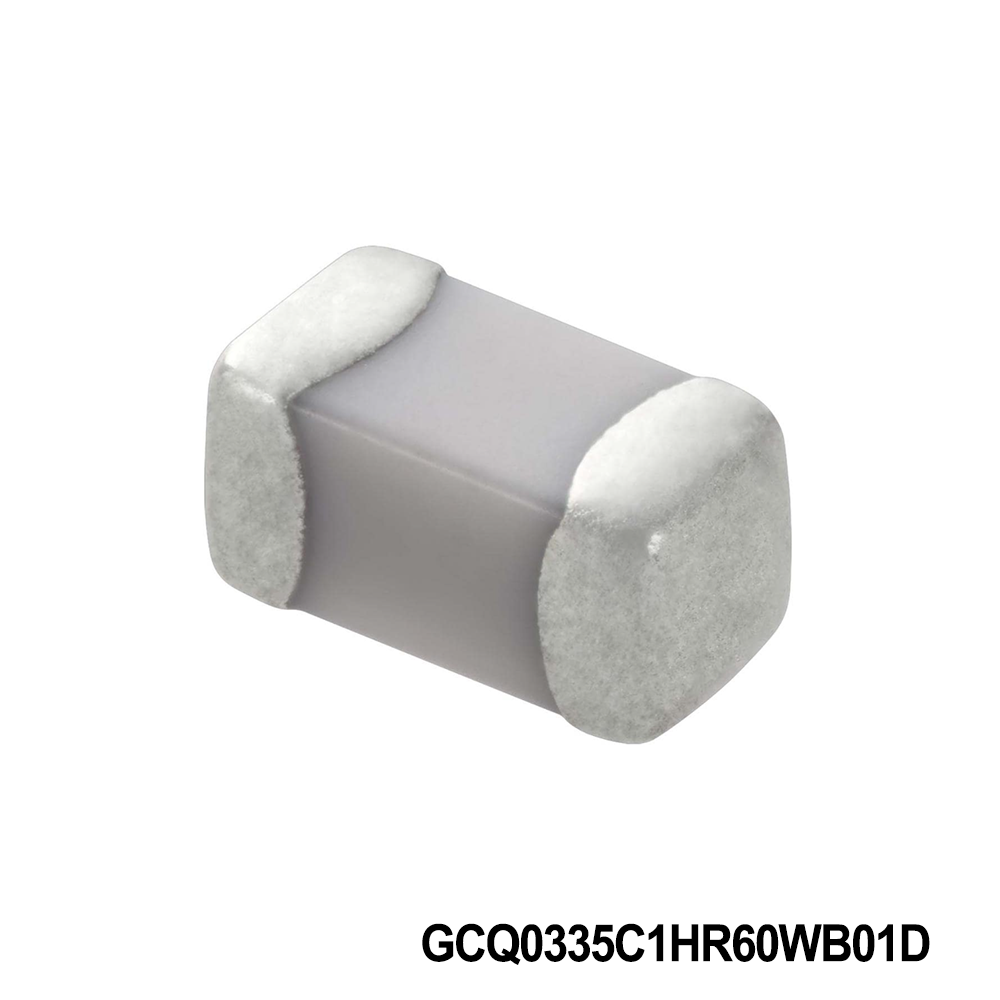 Murata Electronics GCQ0335C1HR60WB01D Multilayer Ceramic Capacitors MLCC - SMD/SMT 0201 50VDC 0.6pF Tol 0.05pF C0G AEC-Q200