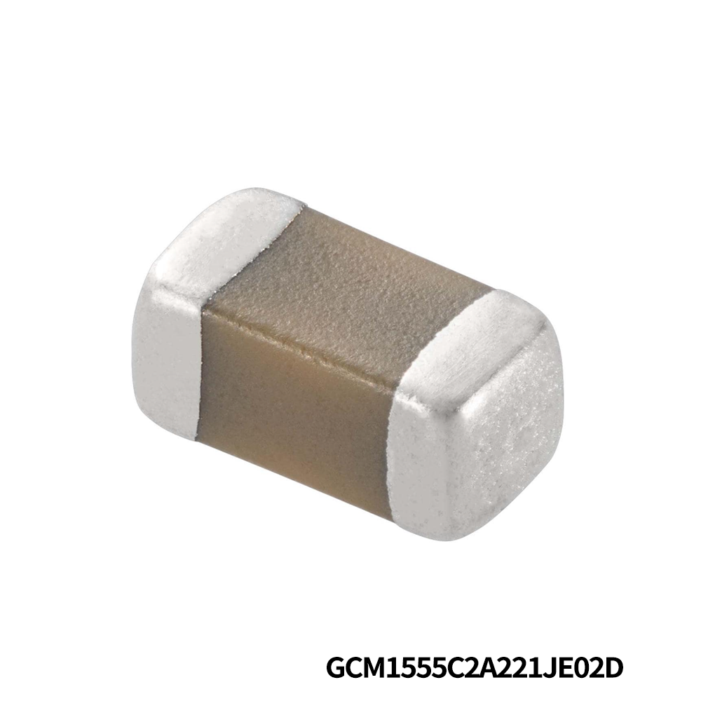 Murata Electronics GCM1555C2A221JE02D Multilayer Ceramic Capacitors MLCC - SMD/SMT 0402 100VDC 220pF 5% C0G AEC-Q200