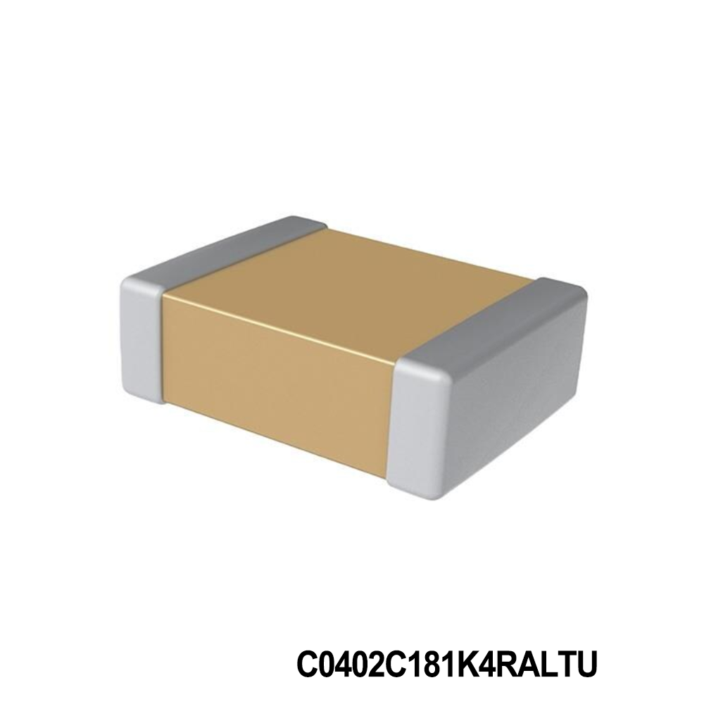 KEMET C0402C181K4RALTU Multilayer Ceramic Capacitors MLCC - SMD/SMT 16V 180pF X7R 10%