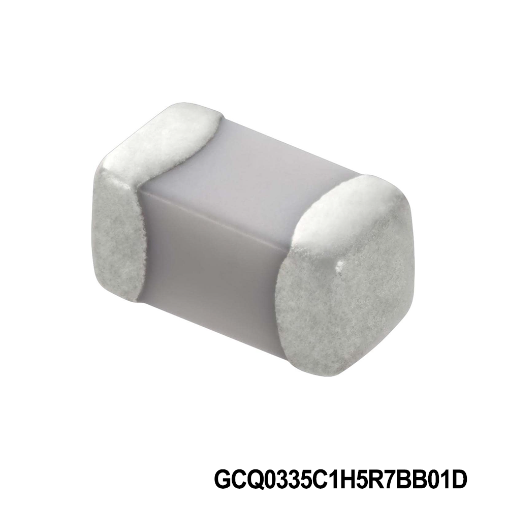 Murata Electronics GCQ0335C1H5R7BB01D Multilayer Ceramic Capacitors MLCC - SMD/SMT 0201 50VDC 5.7pF Tol 0.1pF C0G AEC-Q200