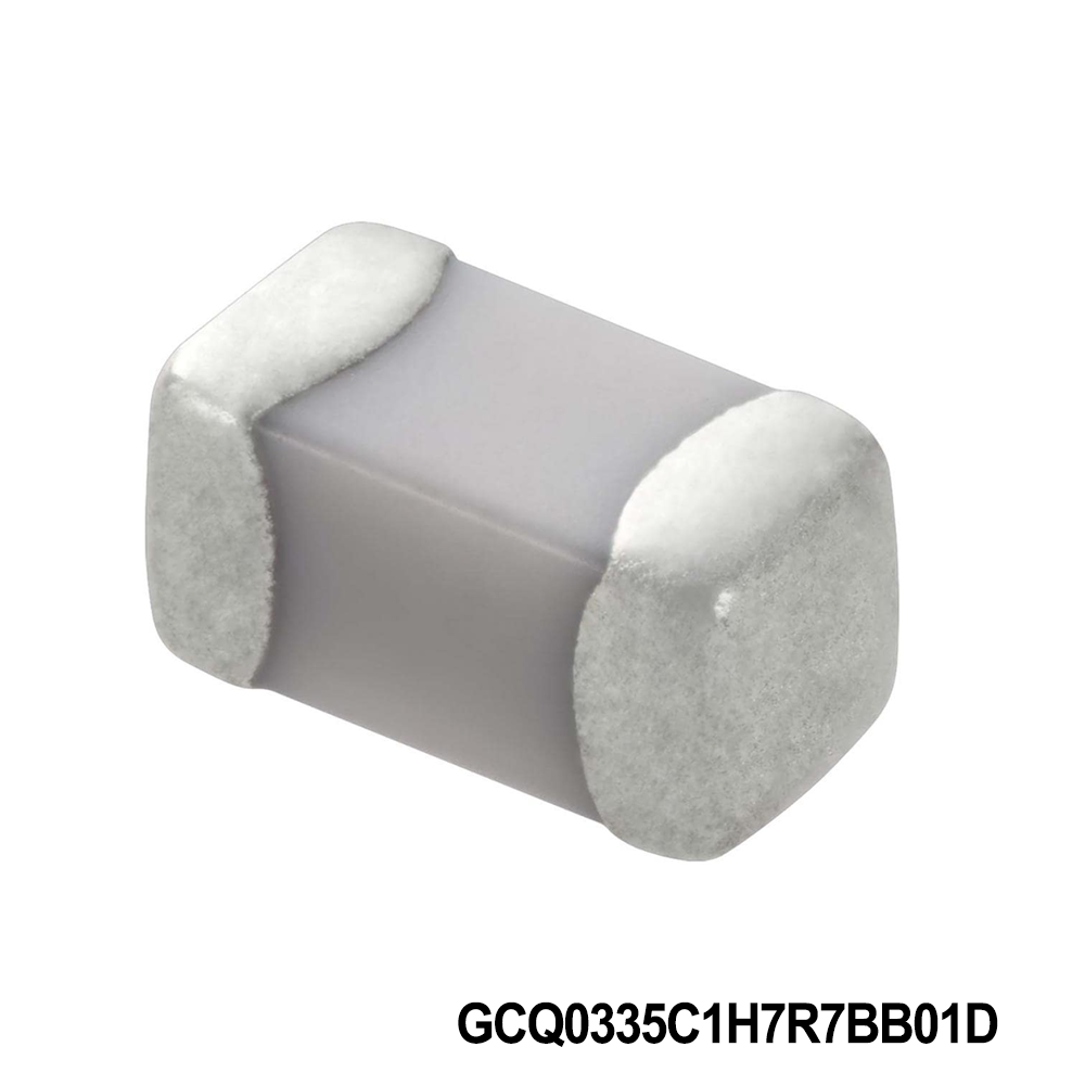 Murata Electronics GCQ0335C1H7R7BB01D Multilayer Ceramic Capacitors MLCC - SMD/SMT 0201 50VDC 7.7pF Tol 0.1pF C0G AEC-Q200