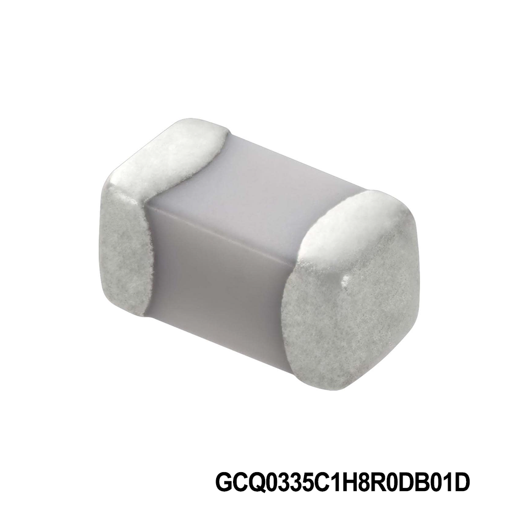 Murata Electronics GCQ0335C1H8R0DB01D Multilayer Ceramic Capacitors MLCC - SMD/SMT 0201 50VDC 8pF Tol 0.5pF C0G AEC-Q200
