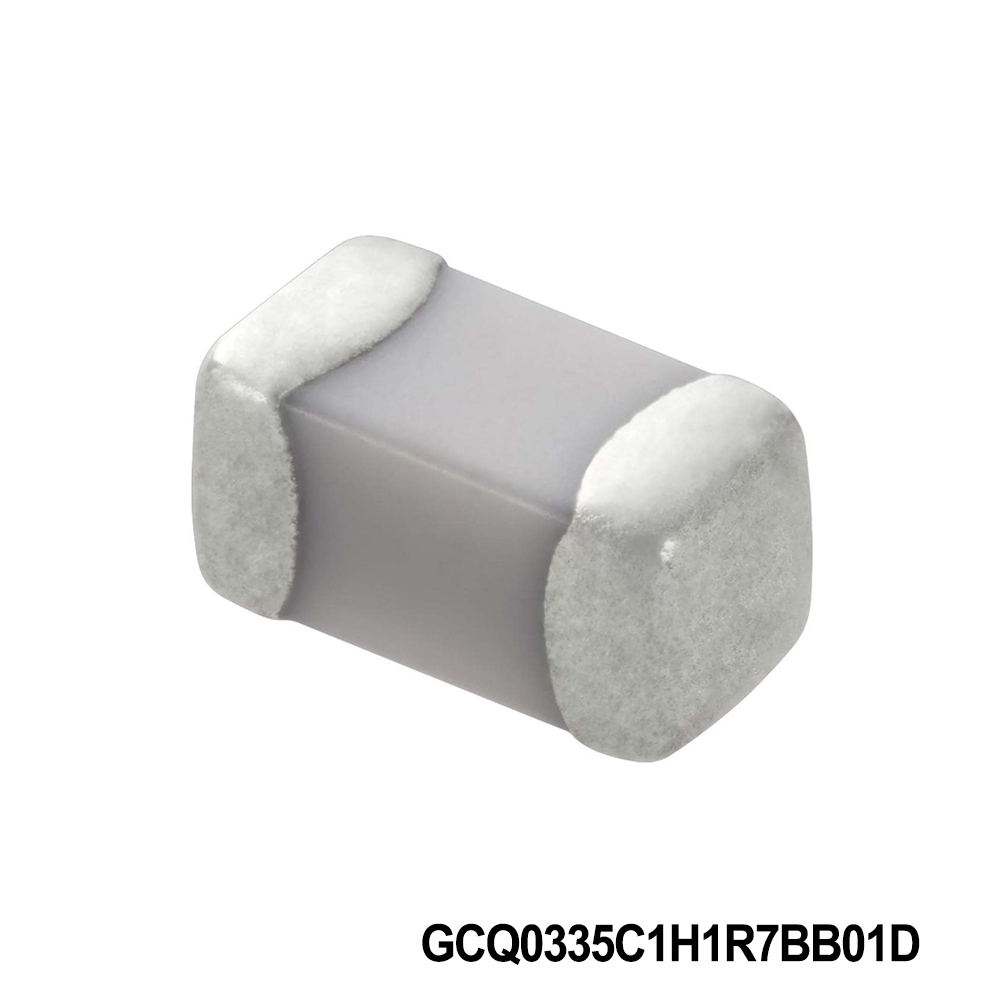 Murata Electronics GCQ0335C1H1R7BB01D Multilayer Ceramic Capacitors MLCC - SMD/SMT 0201 50VDC 1.7pF Tol 0.1pF C0G AEC-Q200