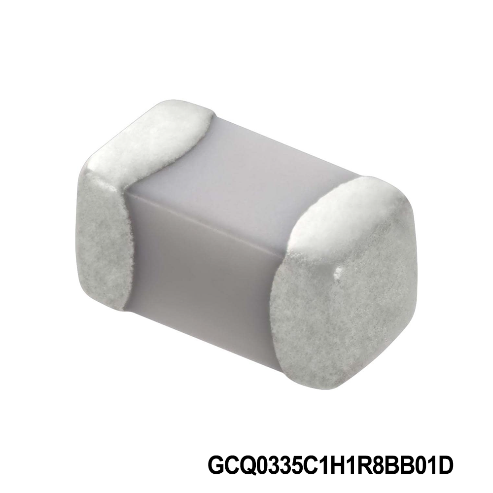 Murata Electronics GCQ0335C1H1R8BB01D Multilayer Ceramic Capacitors MLCC - SMD/SMT 0201 50VDC 1.8pF Tol 0.1pF C0G AEC-Q200