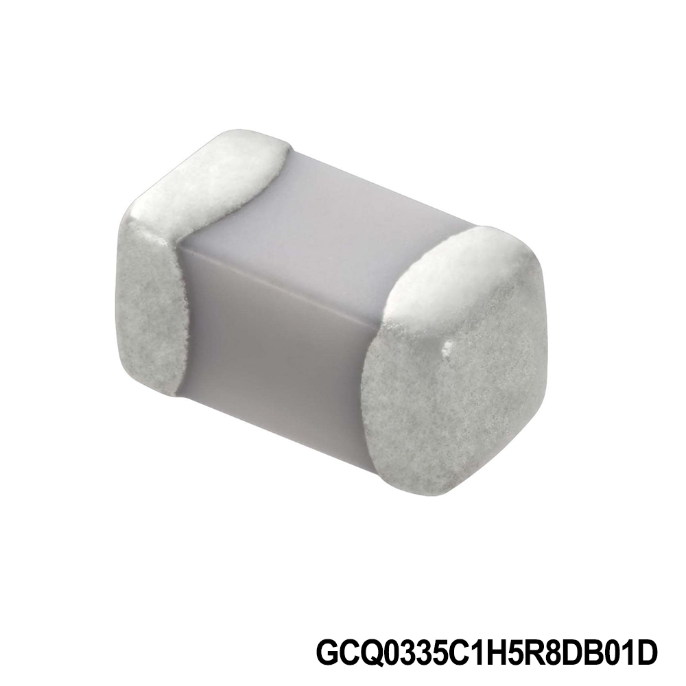 Murata Electronics GCQ0335C1H5R8DB01D Multilayer Ceramic Capacitors MLCC - SMD/SMT 0201 50VDC 5.8pF Tol 0.5pF C0G AEC-Q200