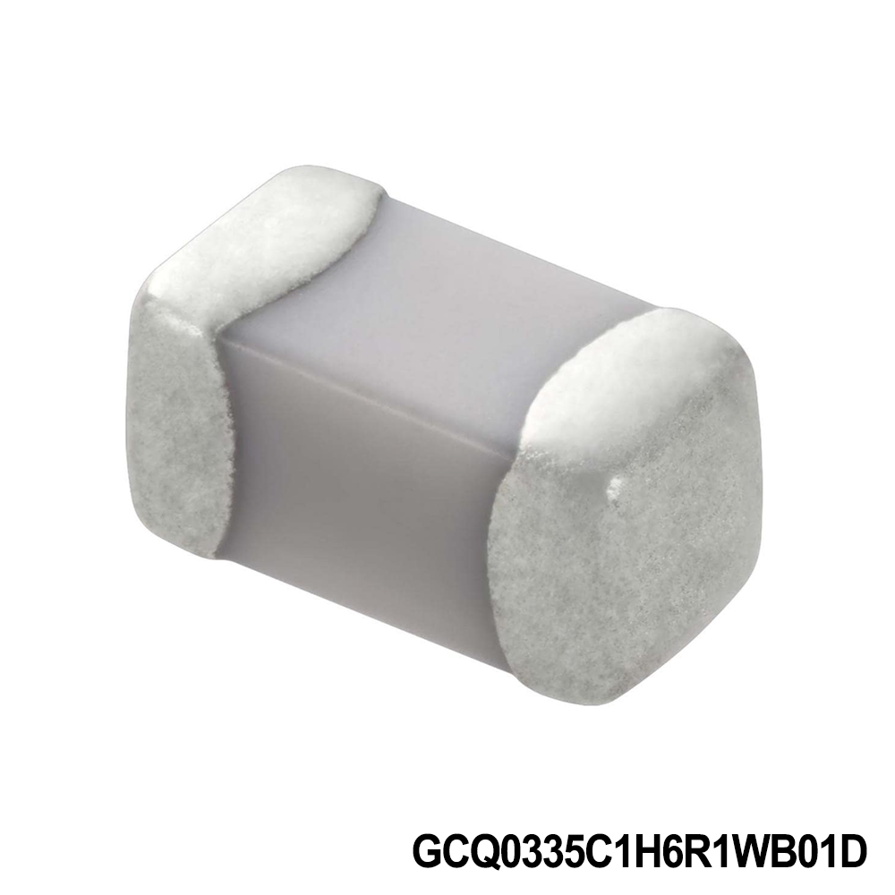 Murata Electronics GCQ0335C1H6R1WB01D Multilayer Ceramic Capacitors MLCC - SMD/SMT 0201 50VDC 6.1pF Tol 0.05pF C0G AEC-Q200