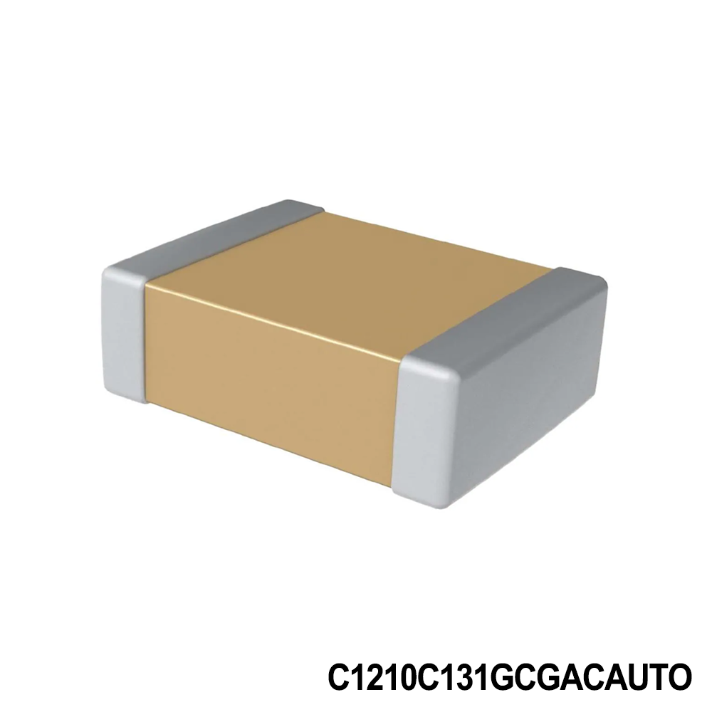 KEMET C1210C131GCGACAUTO Multilayer Ceramic Capacitors MLCC - SMD/SMT 500Vo 130pF C0G 1210 2% AEC-Q200
