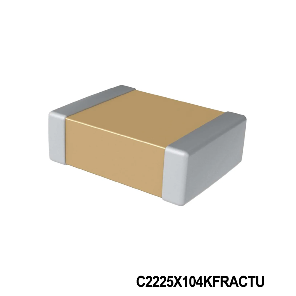 KEMET C2225X104KFRACTU Multilayer Ceramic Capacitors MLCC - SMD/SMT 1500V 0.1uF X7R 2225 10% Flex Soft