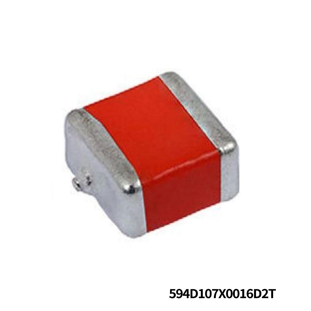 Vishay / Sprague 594D107X0016D2T Tantalum Capacitors - Solid SMD 100uF 16volts 20% D case Conformal