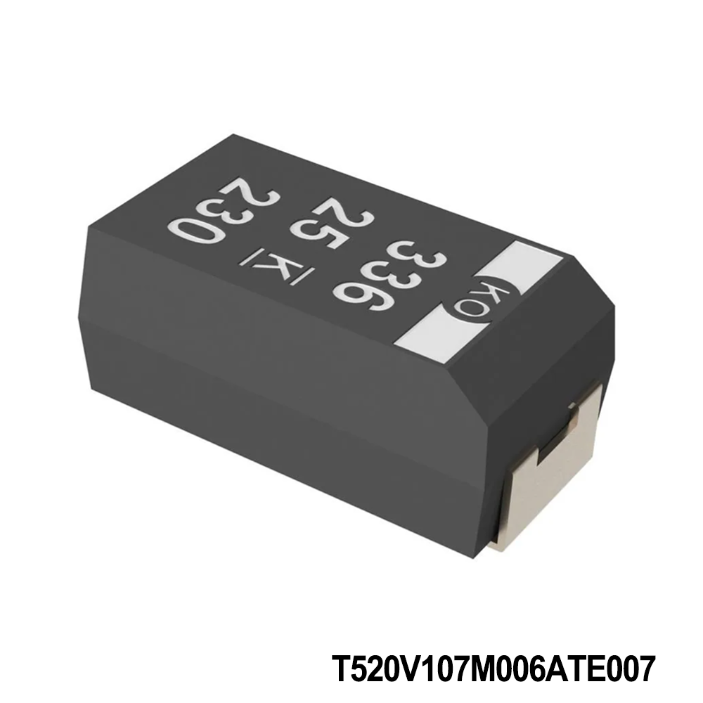 KEMET T520V107M006ATE007 Tantalum Capacitors - Polymer 6.3V 100uF 2917 20% ESR=7mOhms