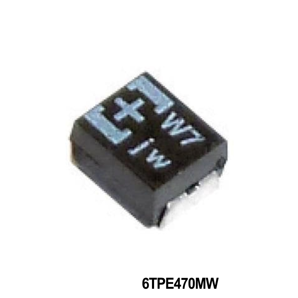 Panasonic Industry 6TPE470MW Tantalum Capacitors - Polymer 6.3VDC 470uF 20% ESR 40mOhm