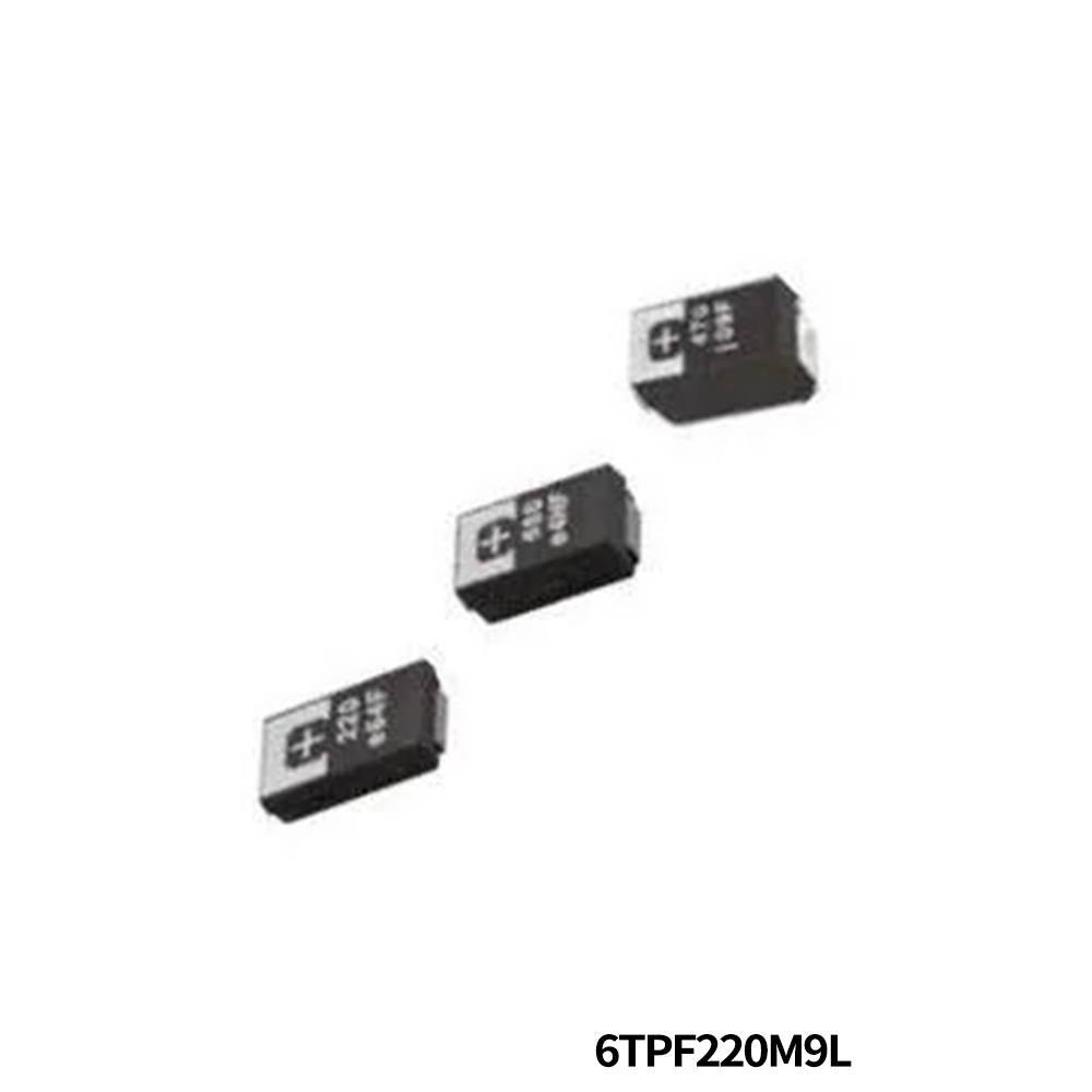 Panasonic Industry 6TPF220M9L Tantalum Capacitors - Polymer 6.3volts 220uF ESR 9mohm
