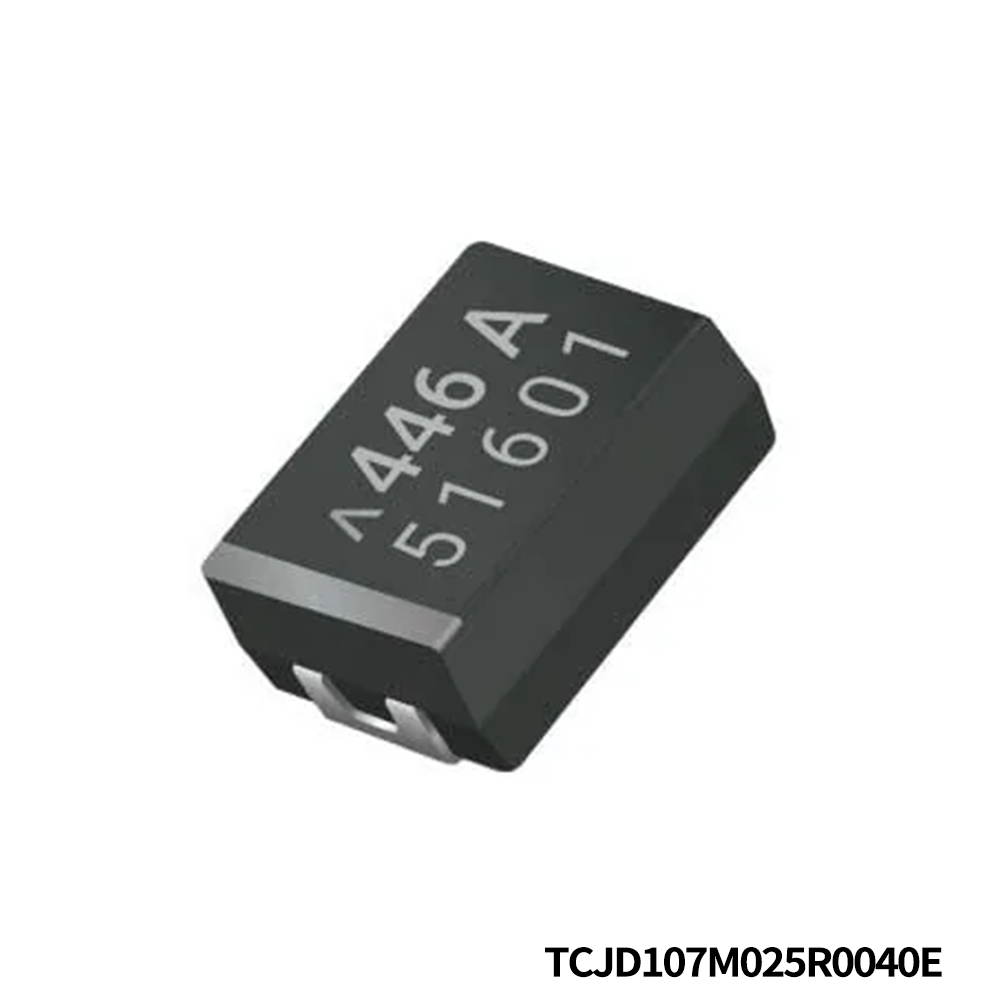 KYOCERA AVX TCJD107M025R0040E Tantalum Capacitors - Polymer 25V 100uF 20% 2917 ESR=40Ohms Blk Resin