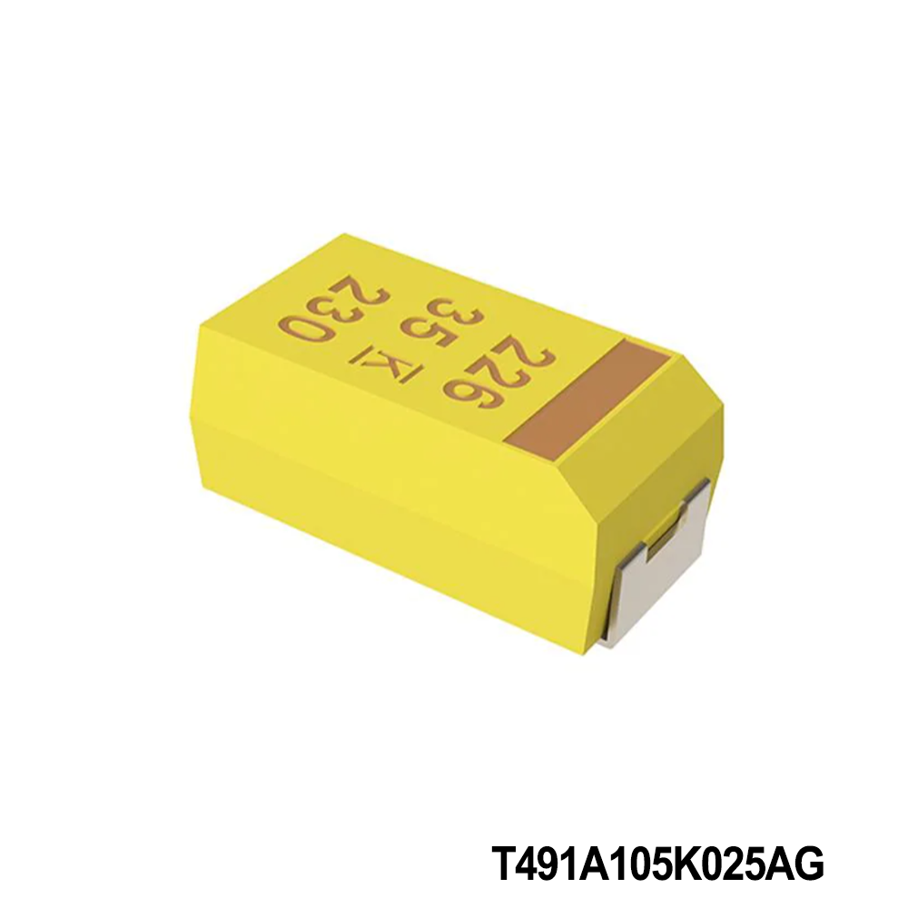 KEMET T491A105K025AG Tantalum Capacitors - Solid SMD 25V 1.0uF 1206 10% ESR=8Ohms