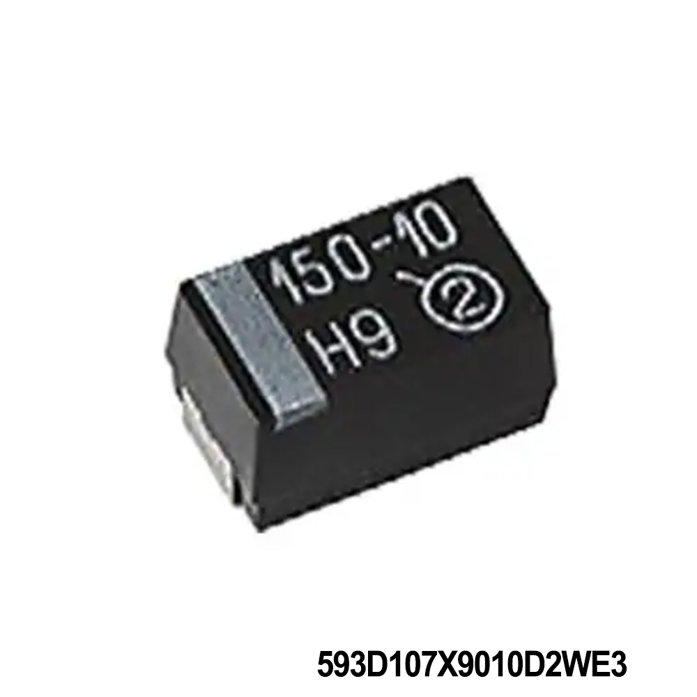 Vishay / Sprague 593D107X9010D2WE3 Tantalum Capacitors - Solid SMD 100uF 10volt 10% D Case Molded