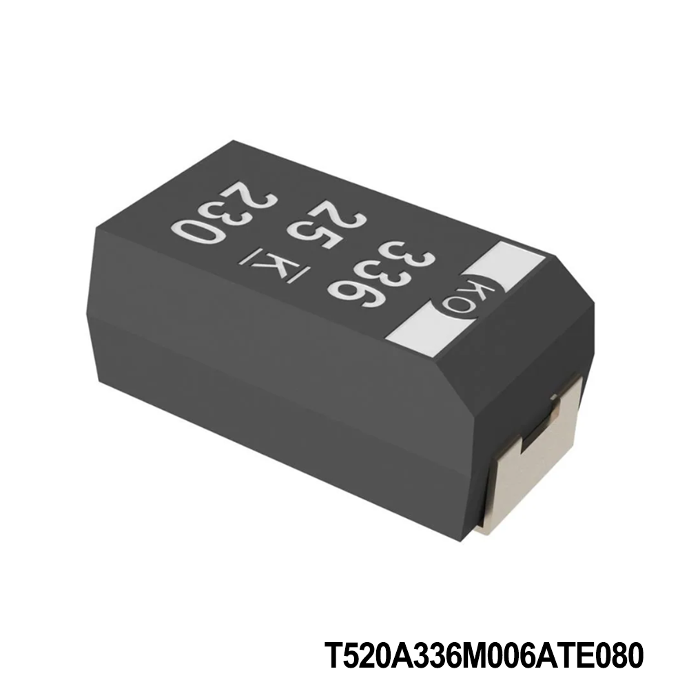 KEMET T520A336M006ATE080 Tantalum Capacitors - Polymer 6.3V 33uF 1206 20% ESR=80mOhms