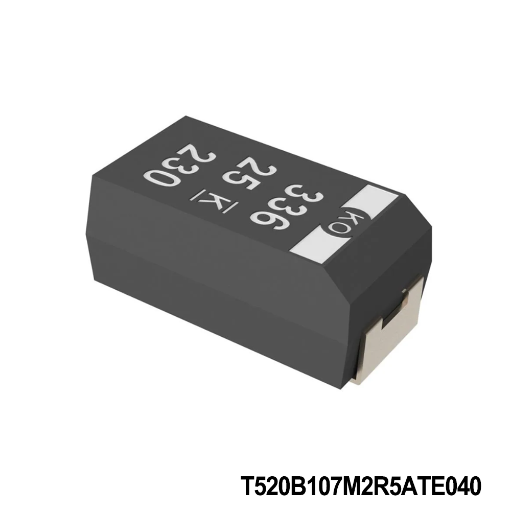 KEMET T520B107M2R5ATE040 Tantalum Capacitors - Polymer 2.5V 100uF 1311 20% ESR=40mOhms