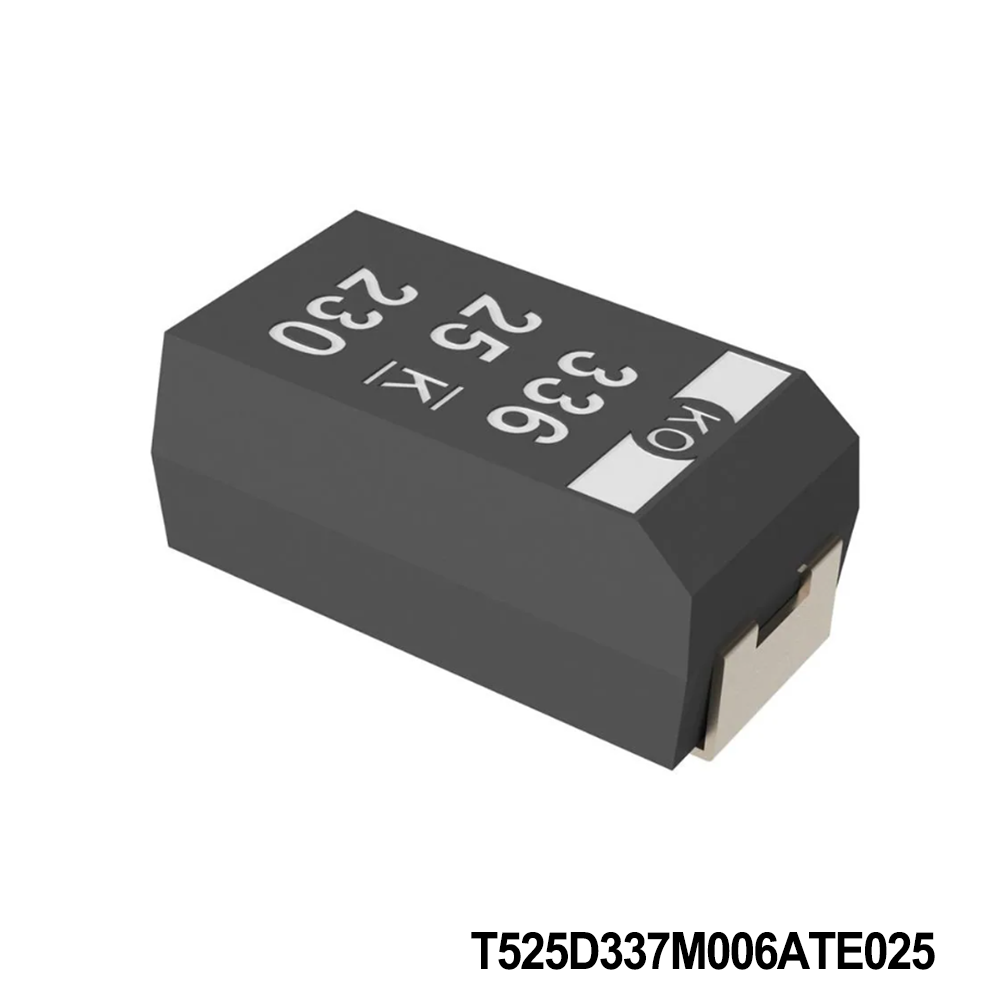 KEMET T525D337M006ATE025 Tantalum Capacitors - Polymer 6.3 VDC 330uF 2917 20% ESR=25mOhm