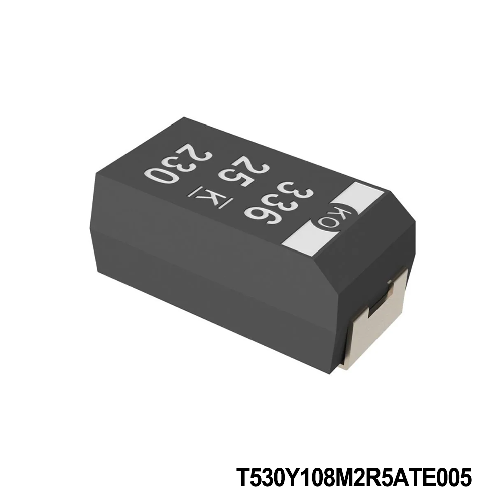 KEMET T530Y108M2R5ATE005 Tantalum Capacitors - Polymer 2.5V 1000uF 2917 20% ESR=5mOhms