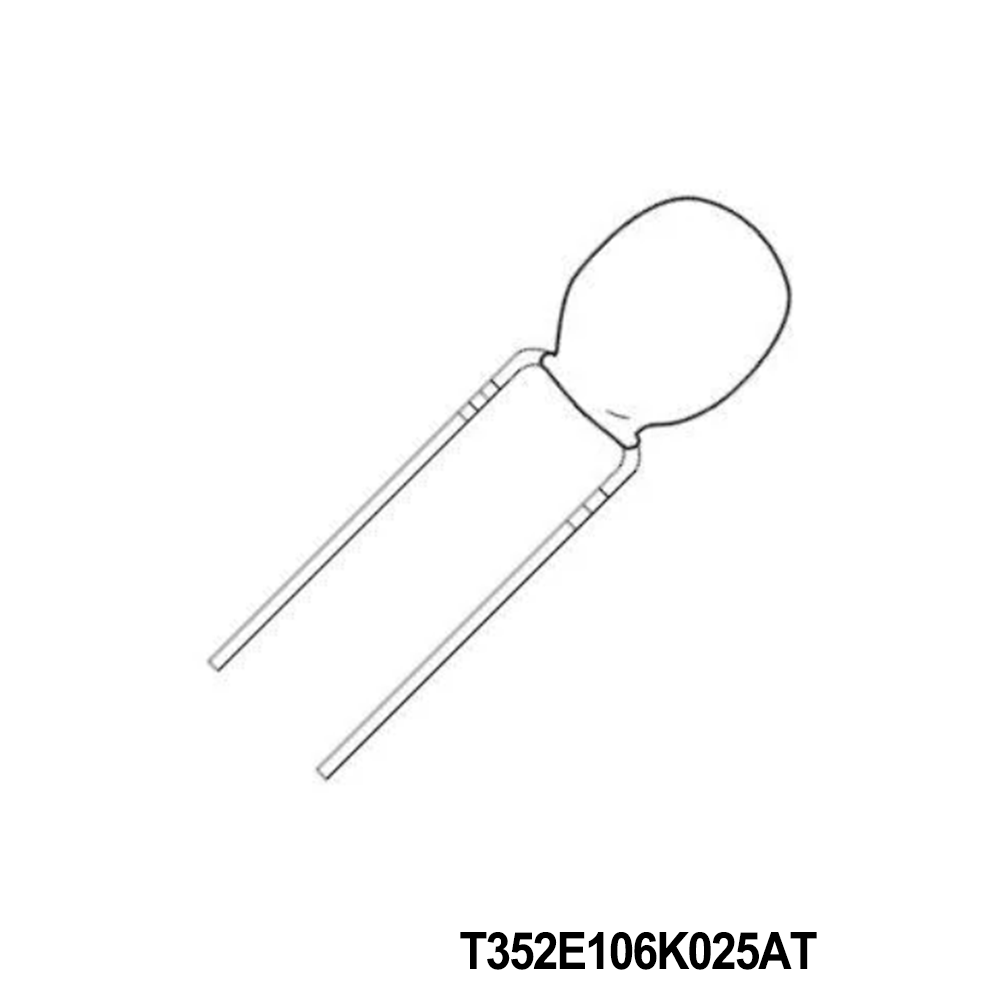 KEMET T352E106K025AT Tantalum Capacitors - Solid Leaded 10.0uF 25volt 10%