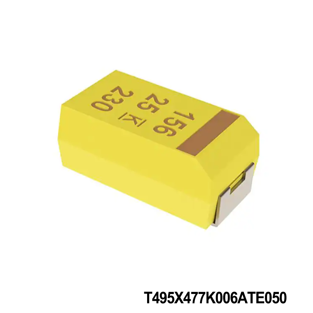 KEMET T495X477K006ATE050 Tantalum Capacitors - Solid SMD 6.3V 470uF 2917 10% ESR=50mOhms