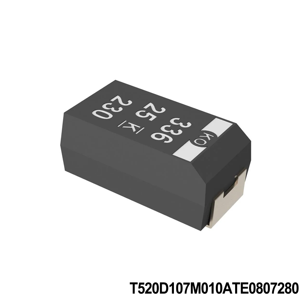 KEMET T520D107M010ATE0807280 Tantalum Capacitors - Polymer 10V 100uF 20% ESR=80mOhms