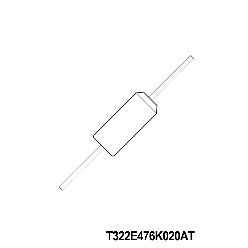 KEMET T322E476K020AT Tantalum Capacitors - Solid Leaded 20volt 47uF 10% Lead Free