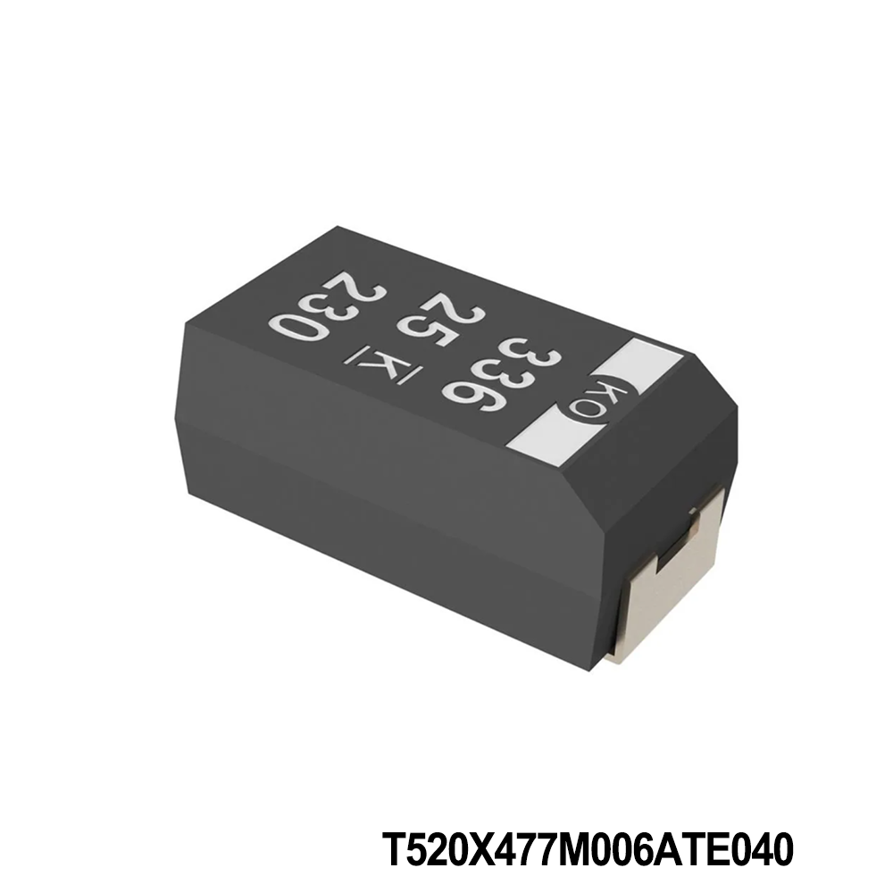 KEMET T520X477M006ATE040 Tantalum Capacitors - Polymer 6.3V 470uF 2917 20% ESR=40mOhms