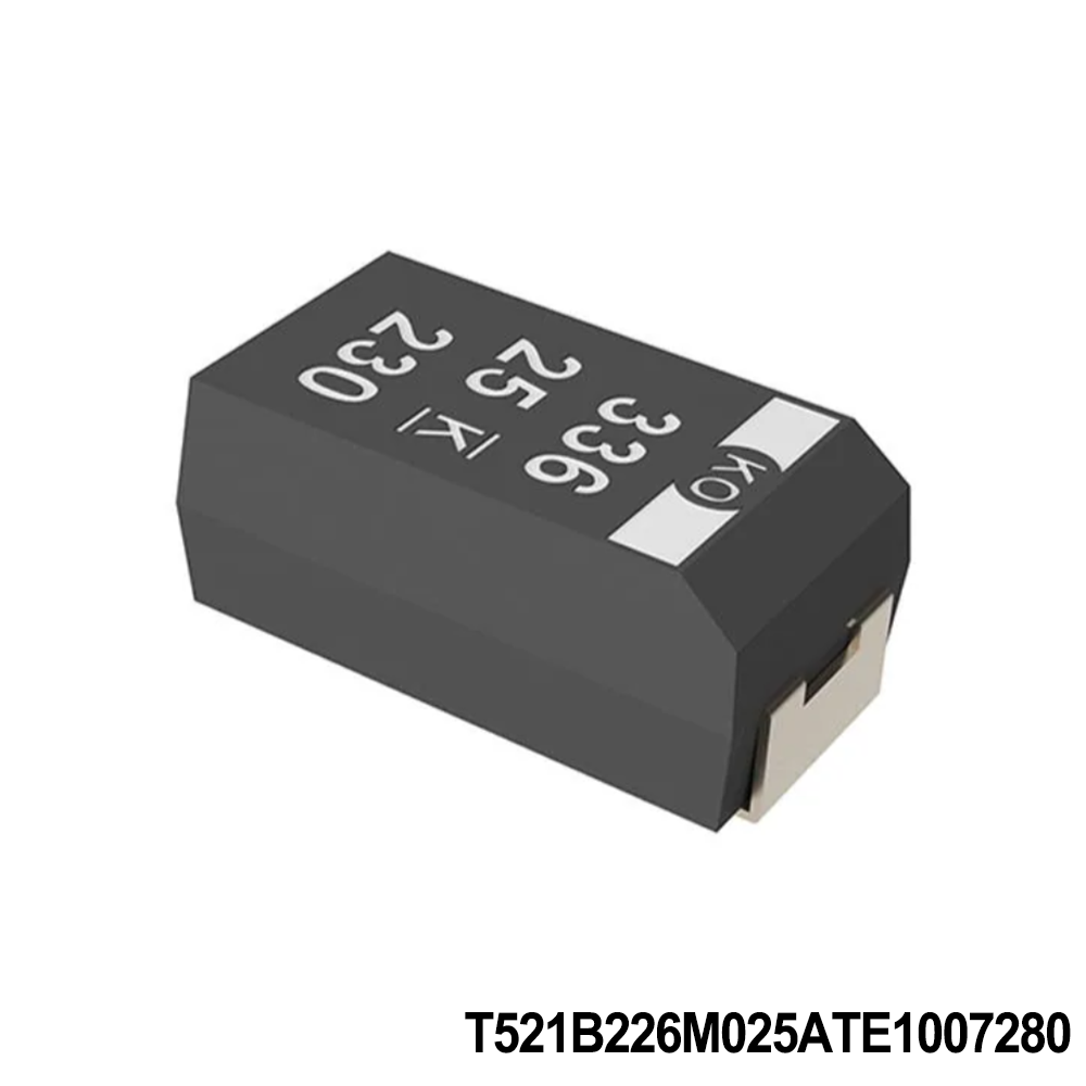 KEMET T521B226M025ATE1007280 Tantalum Capacitors - Polymer 25V 22uF 1311 20% ESR=100mOhms