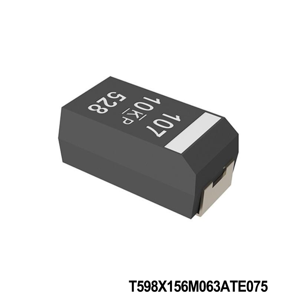 KEMET T598X156M063ATE075 Tantalum Capacitors - Polymer 63V 15 uF AEC-Q200 20% ESR=75mOhms AEC-Q200