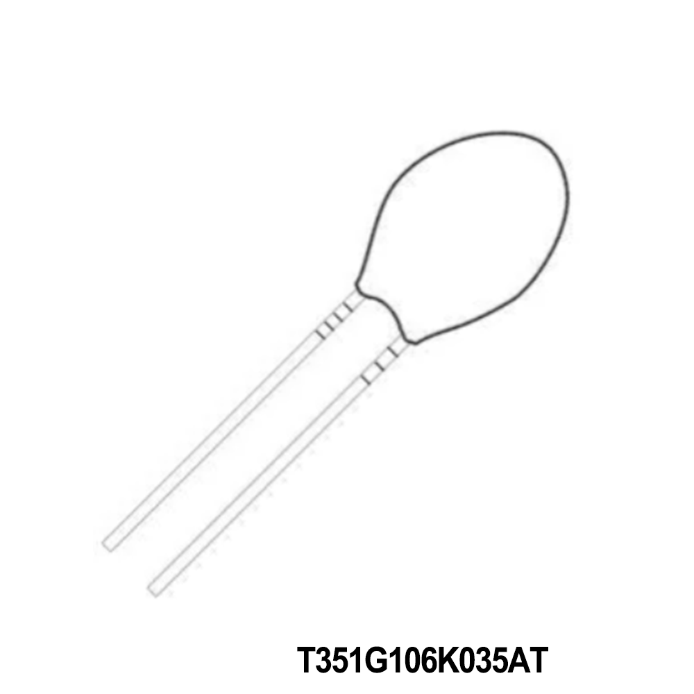 KEMET T351G106K035AT Tantalum Capacitors - Solid Leaded 10.0uF 35.0V10%