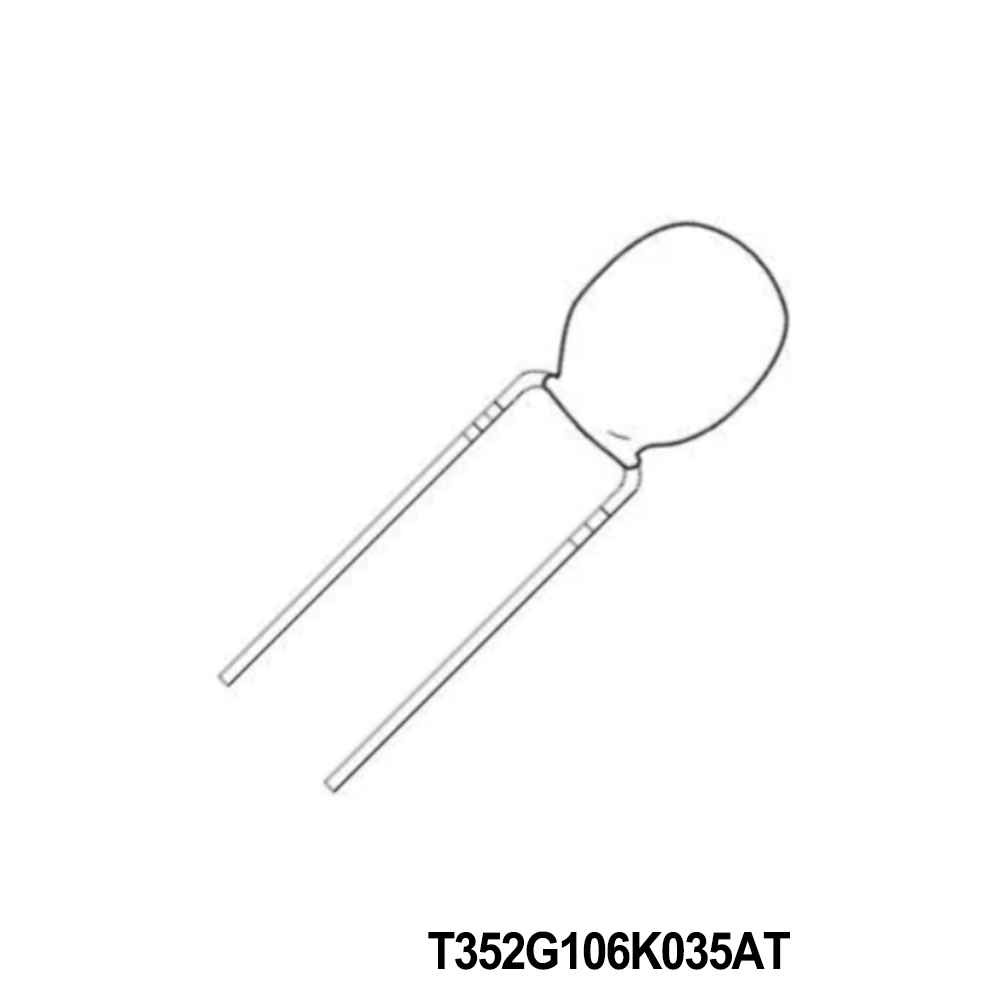 KEMET T352G106K035AT Tantalum Capacitors - Solid Leaded 35volt 10uF 10% G case