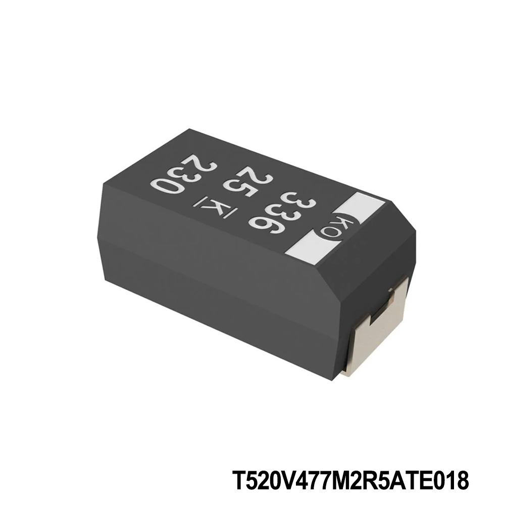 KEMET T520V477M2R5ATE018 Tantalum Capacitors - Polymer 2.5V 470uF 2917 20% ESR=18mOhms