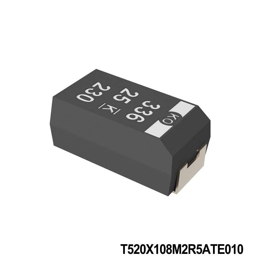 KEMET T520X108M2R5ATE010 Tantalum Capacitors - Polymer 2.5V 1000uF 2917 20% ESR=10mOhms