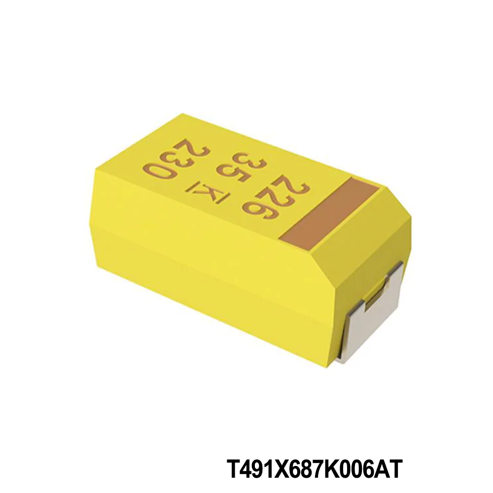 KEMET T491X687K006AT Tantalum Capacitors - Solid SMD 6.3 VDC 680uF 2917 10% ESR=600mOhms