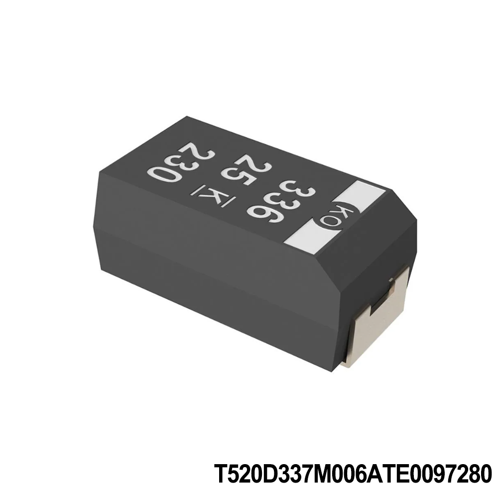 KEMET T520D337M006ATE0097280 Tantalum Capacitors - Polymer 6.3V 330uF 20% ESR=9mOhms