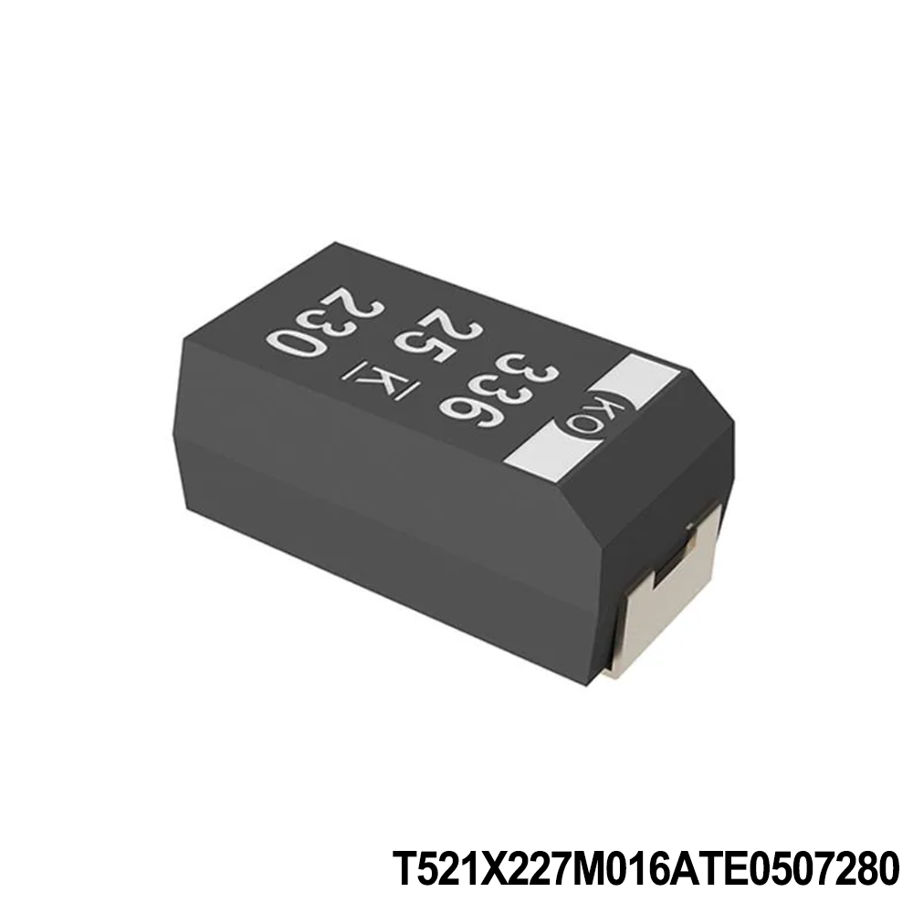 KEMET T521X227M016ATE0507280Tantalum Capacitors - Polymer 16V 220uF 20% ESR=50mOhms